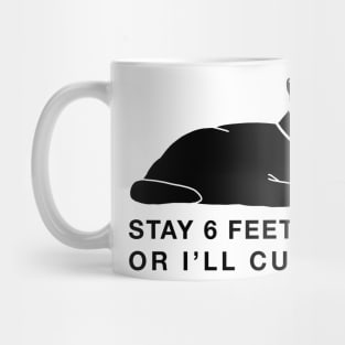 Social Distancing Kitty w/claws - inverted Mug